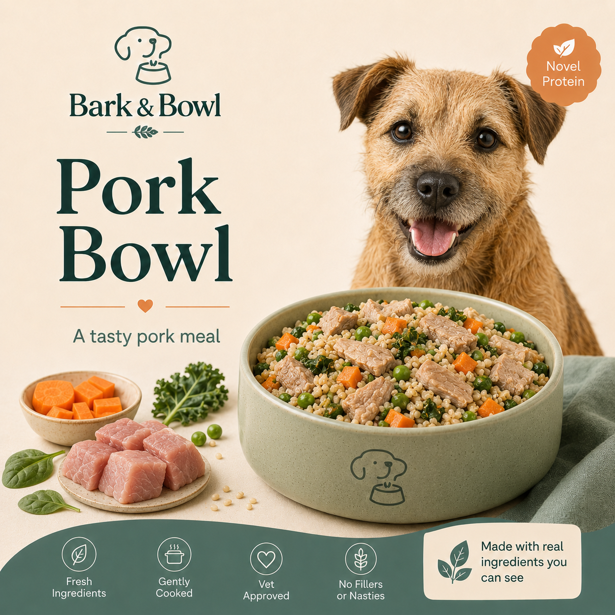 Pork Bowl fresh dog food meal